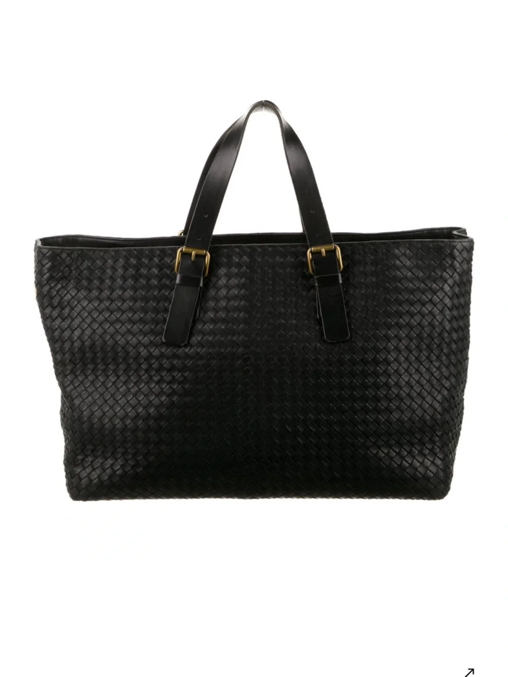 BOTTEGA VENETA Large Napa Tote Bag Intrecciato Leather Used